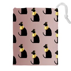 Cat Egyptian Ancient Statue Egypt Culture Animals Drawstring Pouch (5xl) by Maspions