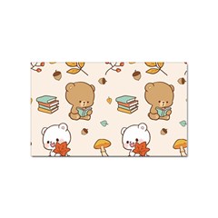 Bear Cartoon Background Pattern Seamless Animal Sticker Rectangular (10 Pack) by Maspions
