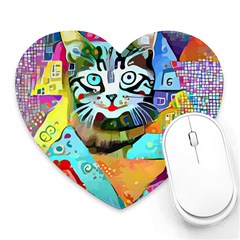 Kitten Cat Pet Animal Adorable Fluffy Cute Kitty Heart Mousepad by Maspions
