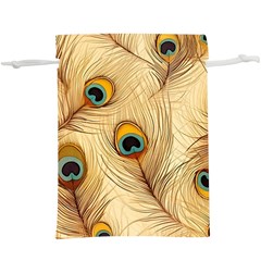 Vintage Peacock Feather Peacock Feather Pattern Background Nature Bird Nature Lightweight Drawstring Pouch (xl) by Maspions