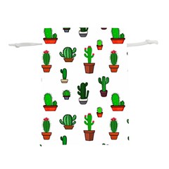 Cactus Plants Background Pattern Seamless Lightweight Drawstring Pouch (m) by Maspions
