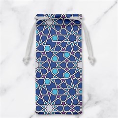 Islamic Ornament Texture, Texture With Stars, Blue Ornament Texture Jewelry Bag by nateshop