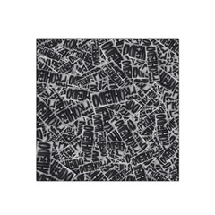 Rebel Life: Typography Black And White Pattern Satin Bandana Scarf 22  X 22  by dflcprintsclothing
