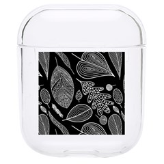 Leaves Flora Black White Nature Hard Pc Airpods 1/2 Case by Maspions