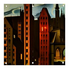 Sci-fi Futuristic Science Fiction City Neon Scene Artistic Technology Machine Fantasy Gothic Town Bu Banner And Sign 3  X 3  by Posterlux