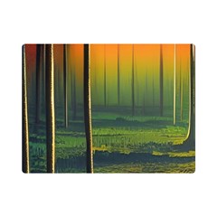 Outdoors Night Moon Full Moon Trees Setting Scene Forest Woods Light Moonlight Nature Wilderness Lan Premium Plush Fleece Blanket (mini) by Posterlux