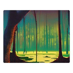 Nature Swamp Water Sunset Spooky Night Reflections Bayou Lake Premium Plush Fleece Blanket (large) by Posterlux