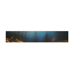 Wildflowers Field Outdoors Clouds Trees Cover Art Storm Mysterious Dream Landscape Premium Plush Fleece Scarf (mini) by Posterlux