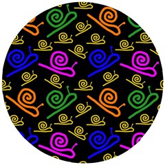 Pattern Repetition Snail Blue Wooden Puzzle Round by Maspions
