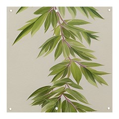 Watercolor Leaves Branch Nature Plant Growing Still Life Botanical Study Banner And Sign 3  X 3  by Posterlux