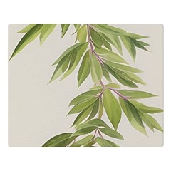 Watercolor Leaves Branch Nature Plant Growing Still Life Botanical Study Premium Plush Fleece Blanket (large) by Posterlux