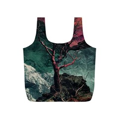 Night Sky Nature Tree Night Landscape Forest Galaxy Fantasy Dark Sky Planet Full Print Recycle Bag (s) by Posterlux