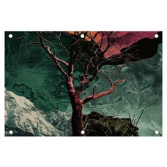 Night Sky Nature Tree Night Landscape Forest Galaxy Fantasy Dark Sky Planet Banner And Sign 6  X 4  by Posterlux
