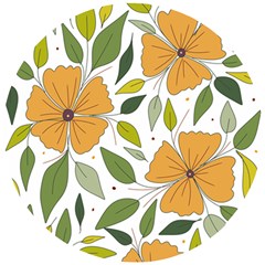 Flower Petal Plant Leaves Wooden Puzzle Round by Maspions