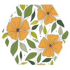 Flower Petal Plant Leaves Wooden Puzzle Hexagon by Maspions