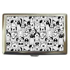 Seamless Pattern With Black White Doodle Dogs Cigarette Money Case by Grandong