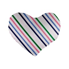 Retro Vintage Stripe Pattern Abstract Standard 16  Premium Flano Heart Shape Cushions by Maspions