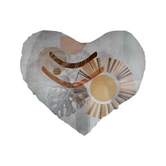 Boho Background Leaves Botanical Standard 16  Premium Flano Heart Shape Cushions by Maspions