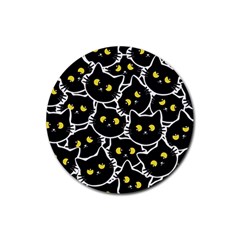 Cat Pattern Pet Drawing Eyes Rubber Coaster (round) by Maspions