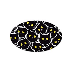 Cat Pattern Pet Drawing Eyes Sticker Oval (10 Pack) by Maspions