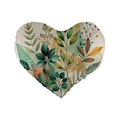 Flowers Spring Standard 16  Premium Flano Heart Shape Cushions by Maspions