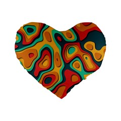 Paper Cut Abstract Pattern Standard 16  Premium Flano Heart Shape Cushions by Maspions