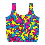 Colorful-graffiti-pattern-blue-background Full Print Recycle Bag (L) Back