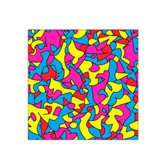 Colorful-graffiti-pattern-blue-background Satin Bandana Scarf 22  X 22  by designsbymallika