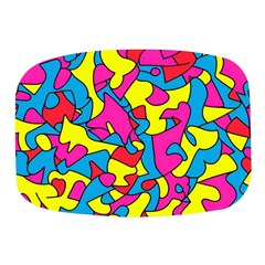 Colorful-graffiti-pattern-blue-background Mini Square Pill Box by designsbymallika