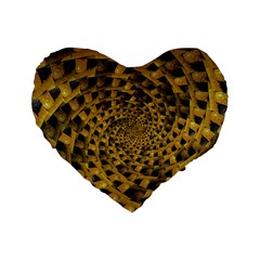 Spiral Symmetry Geometric Pattern Black Backgrond Standard 16  Premium Heart Shape Cushions by dflcprintsclothing