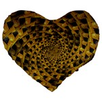 Spiral Symmetry Geometric Pattern Black Backgrond Large 19  Premium Flano Heart Shape Cushions Front