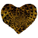 Spiral Symmetry Geometric Pattern Black Backgrond Large 19  Premium Flano Heart Shape Cushions Back