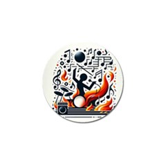 Abstract Drummer Golf Ball Marker by RiverRootz