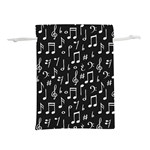 Chalk Music Notes Signs Seamless Pattern Lightweight Drawstring Pouch (S) Front