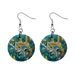 Abstract petals Mini Button Earrings Front