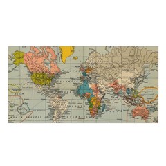 Vintage World Map Satin Shawl 45  X 80  by Proyonanggan