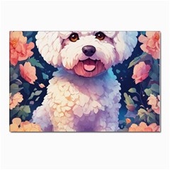 Cute Puppy With Flowers Postcard 4 x 6  (pkg Of 10) by Sparkle