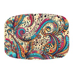 Paisley Print Musical Notes Mini Square Pill Box by RiverRootz