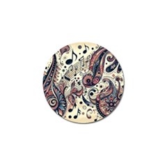 Paisley Print Musical Notes8 Golf Ball Marker by RiverRootz
