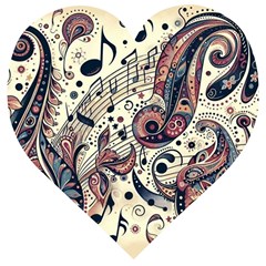Paisley Print Musical Notes8 Wooden Puzzle Heart by RiverRootz