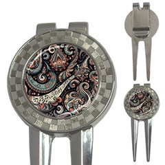 Paisley Print Musical Notes7 3-in-1 Golf Divots by RiverRootz
