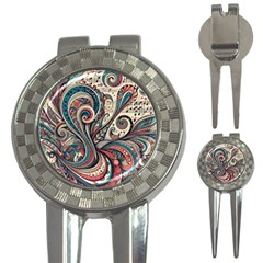 Paisley Print Musical Notes6 3-in-1 Golf Divots by RiverRootz