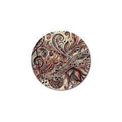 Paisley Print Musical Notes5 Golf Ball Marker (4 Pack) by RiverRootz