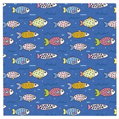 Sea Fish Blue Submarine Animals Patteen Wooden Puzzle Square by Maspions