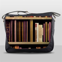 Books Bookshelves Office Fantasy Background Artwork Book Cover Apothecary Book Nook Literature Libra Messenger Bag by Posterlux