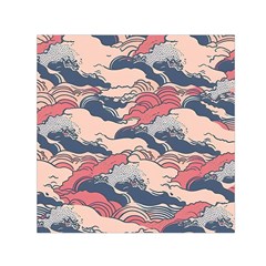 Waves Ocean Sea Water Pattern Rough Seas Digital Art Nature Nautical Square Satin Scarf (30  X 30 ) by Bedest