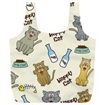 Happy Cats Pattern Background Full Print Recycle Bag (XXXL) Back