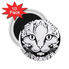 Cat - Artistic Paper Cut 2 25  Magnets (10 Pack)  by 2607694c