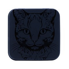 Cat - Artistic Paper Cut Square Metal Box (black) by 2607694c