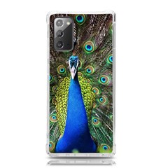 Peacock Bird Feathers Pheasant Nature Animal Texture Pattern Samsung Galaxy Note 20 Tpu Uv Case by Bedest